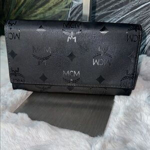 MCM Black Wallet Luxurious Monogram Design